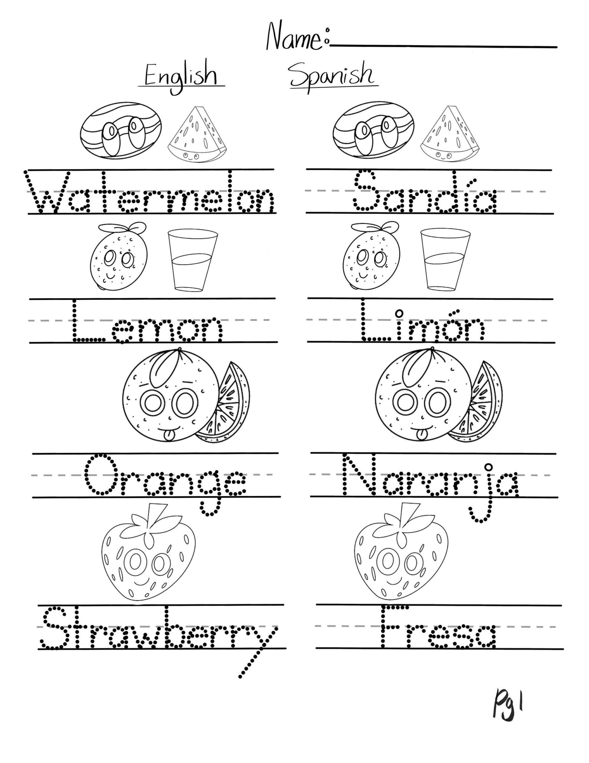 Spanish And English Language Learning Downloadable PDF Worksheets Kinder First Grade And Home School Etsy 17 English And Spanish Worksheet Family Free PDF At Worksheeto