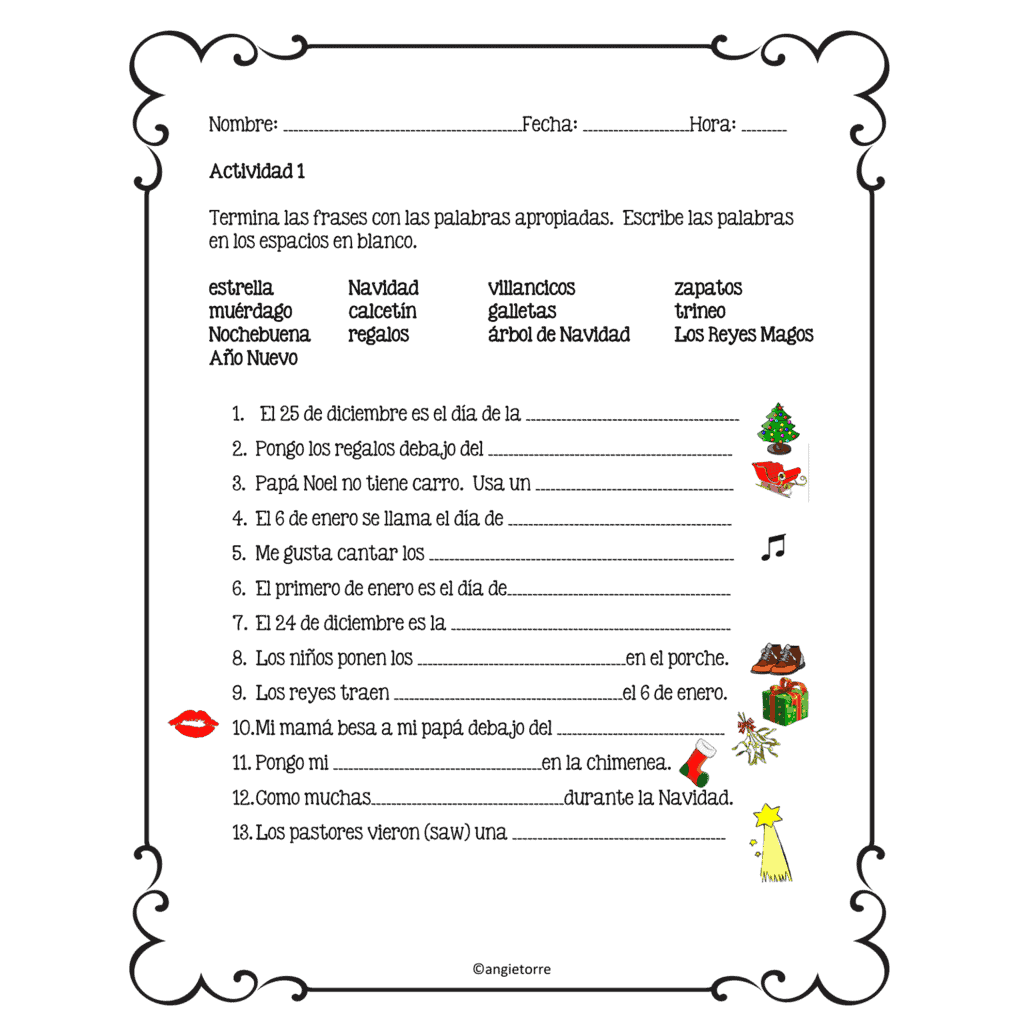 Spanish Christmas La Navidad Interactive Notebook Activities Best PowerPoints For Spanish Class