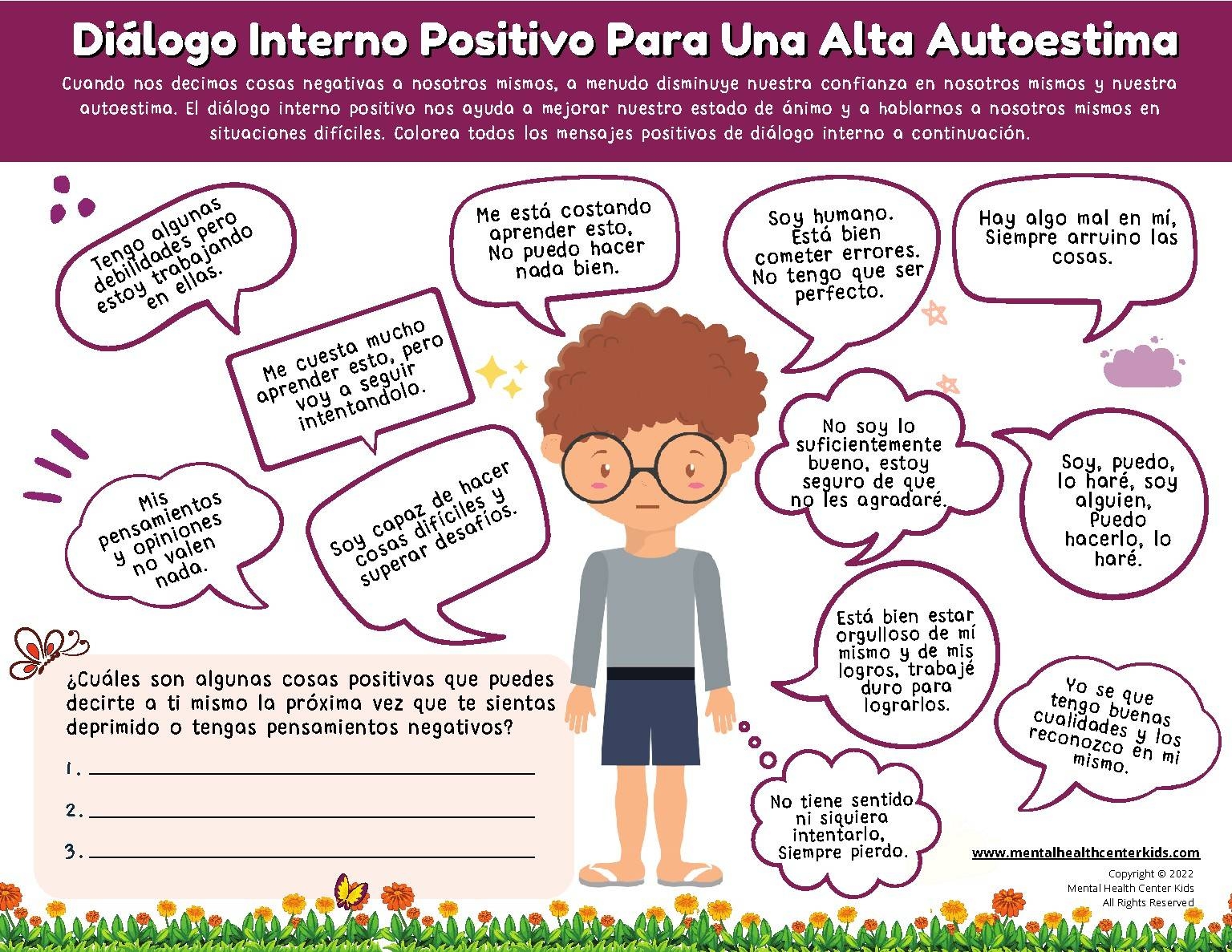 Spanish Self Esteem Worksheet Di Logo Interno Positivo Para Una Alta Autoestima Spanish Self Esteem Worksheet Di Logo Interno Positivo Para Una Alta Autoestima