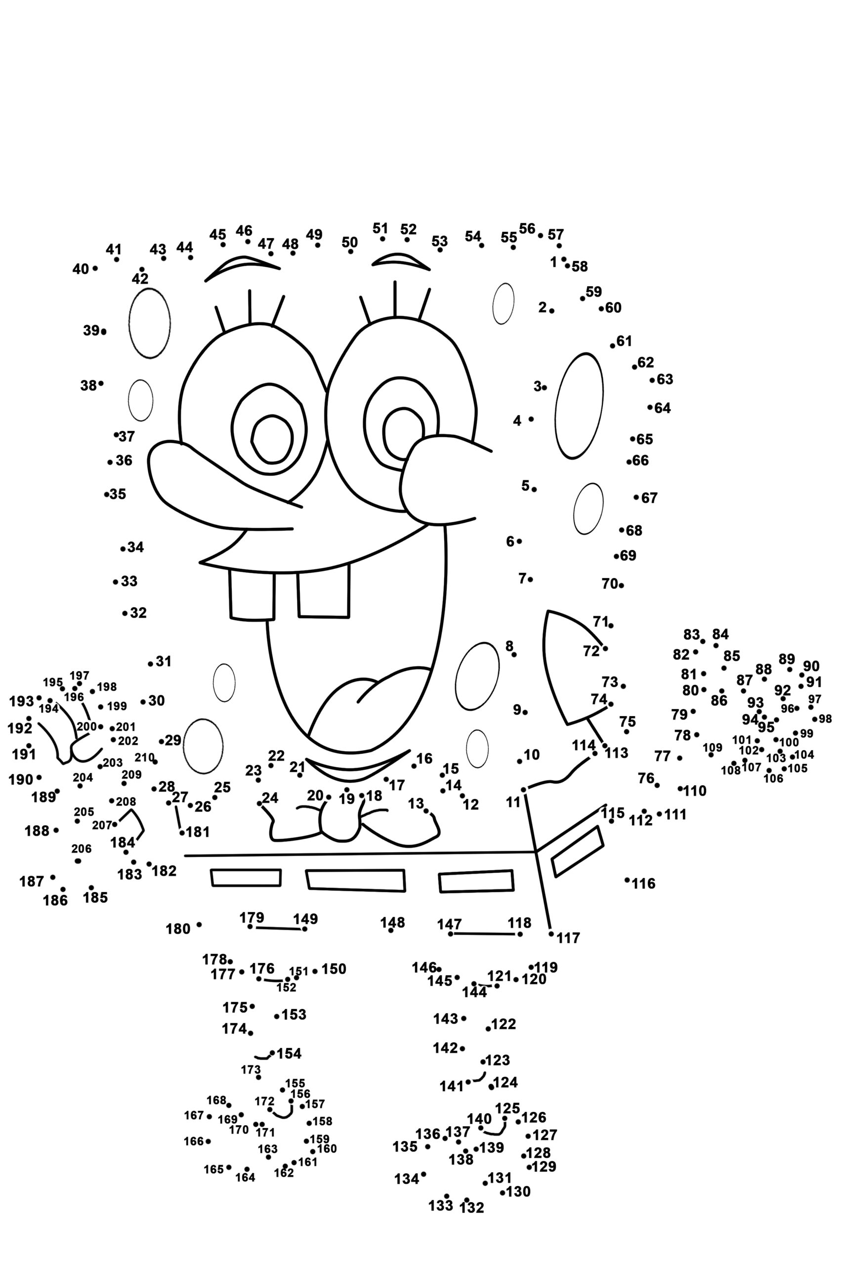 Spongebob Dot To Dot Coloring Page Free Printable Spongebob Dot To Dot Coloring Page Free Printable