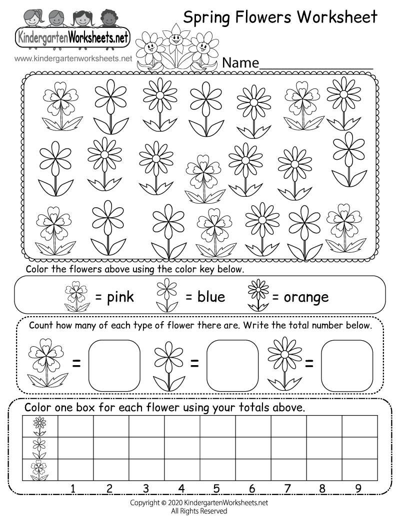 Spring Flowers Worksheet Free Printable Digital PDF