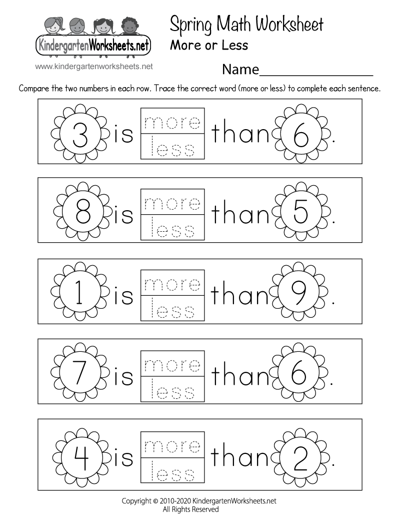 Kindergarten Math Worksheets PDF Printable PDF Worksheets Cazoom Math