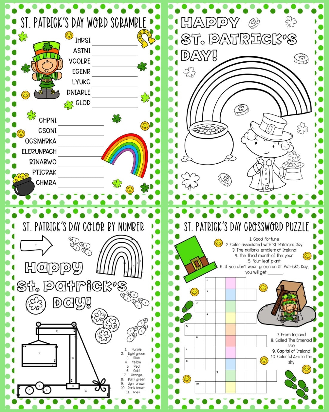 St Patrick S Day Activity Sheets Crafts By Amanda Free Printables St Patrick S Day Maze Worksheet Free Printable Digital PDF