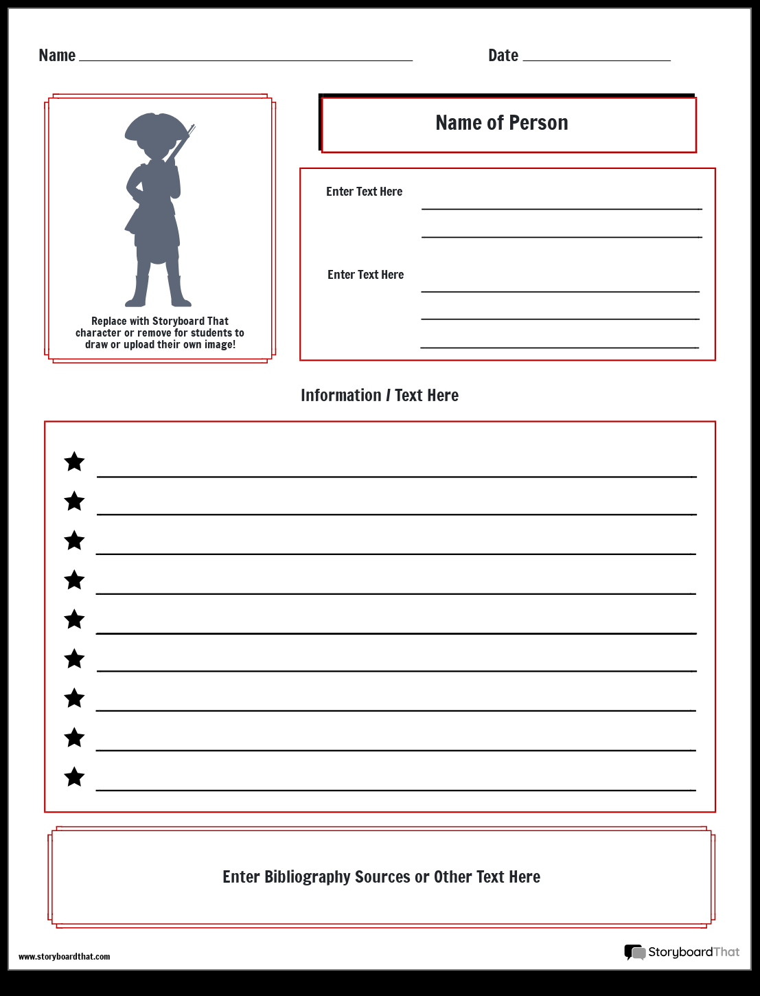 Storyboard That Biography Worksheet Templates Storyboard That Biography Worksheet Templates