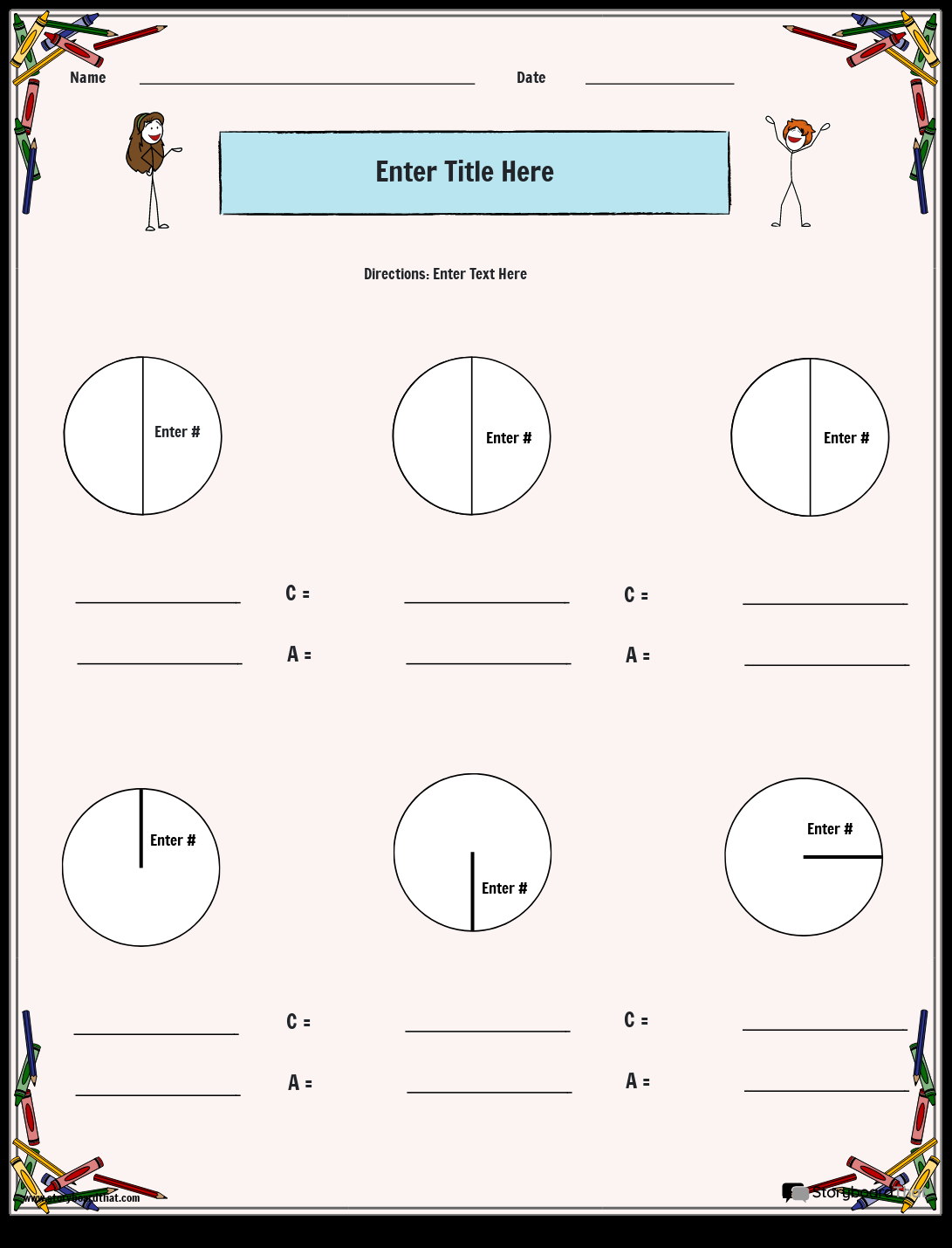 Storyboard That Free Circle Area Circumference Worksheets