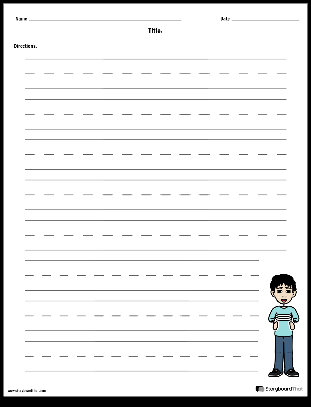 Storyboard That Free Handwriting Worksheet Templates