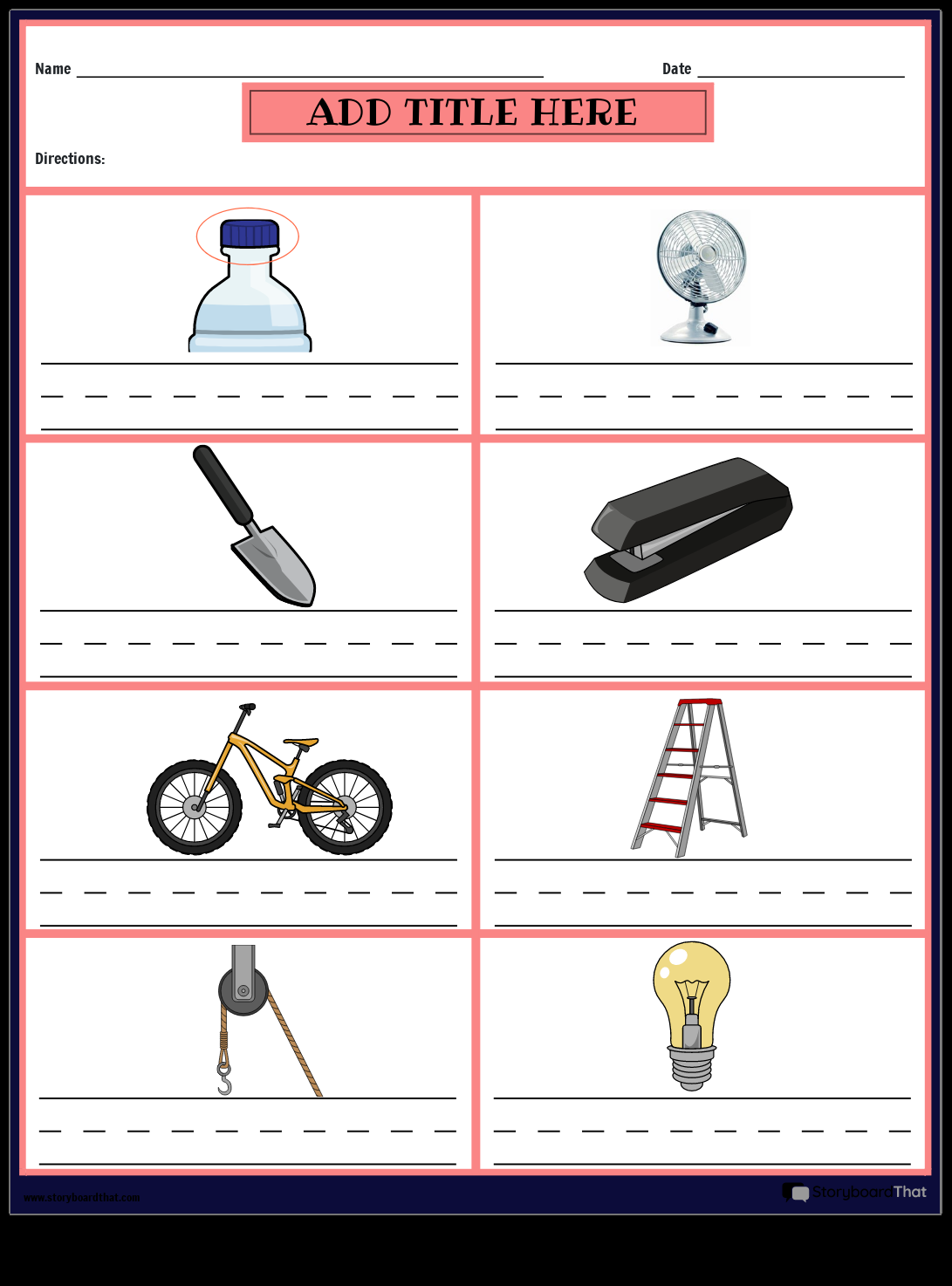 Storyboard That Free Simple Machines Worksheets