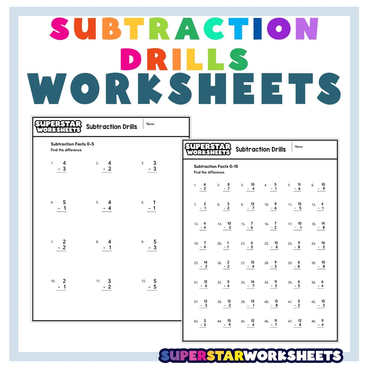 Free Subtraction Worksheet Numbers 1 20 Download Free Subtraction Worksheet Numbers 1 20 Png Images Free Worksheets On Clipart Library