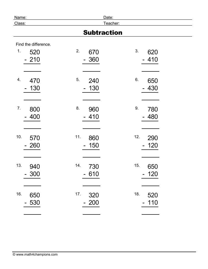 Subtraction Math Worksheets Pdf Printable Math Champions Subtraction Math Worksheets Pdf Printable Math Champions