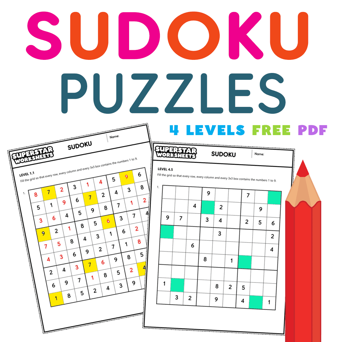 Sudoku Puzzles For Kids Free Printables Superstar Worksheets
