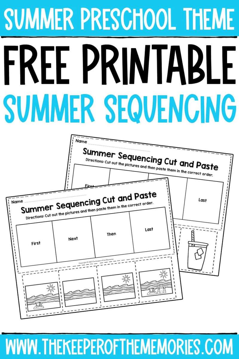 Summer Cut And Paste Sequencing Worksheets Summer Cut And Paste Sequencing Worksheets