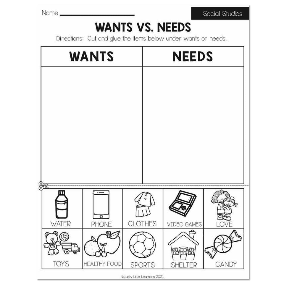 Summer Early Finishers 2nd Grade Social Studies Wants Vs Worksheets Library