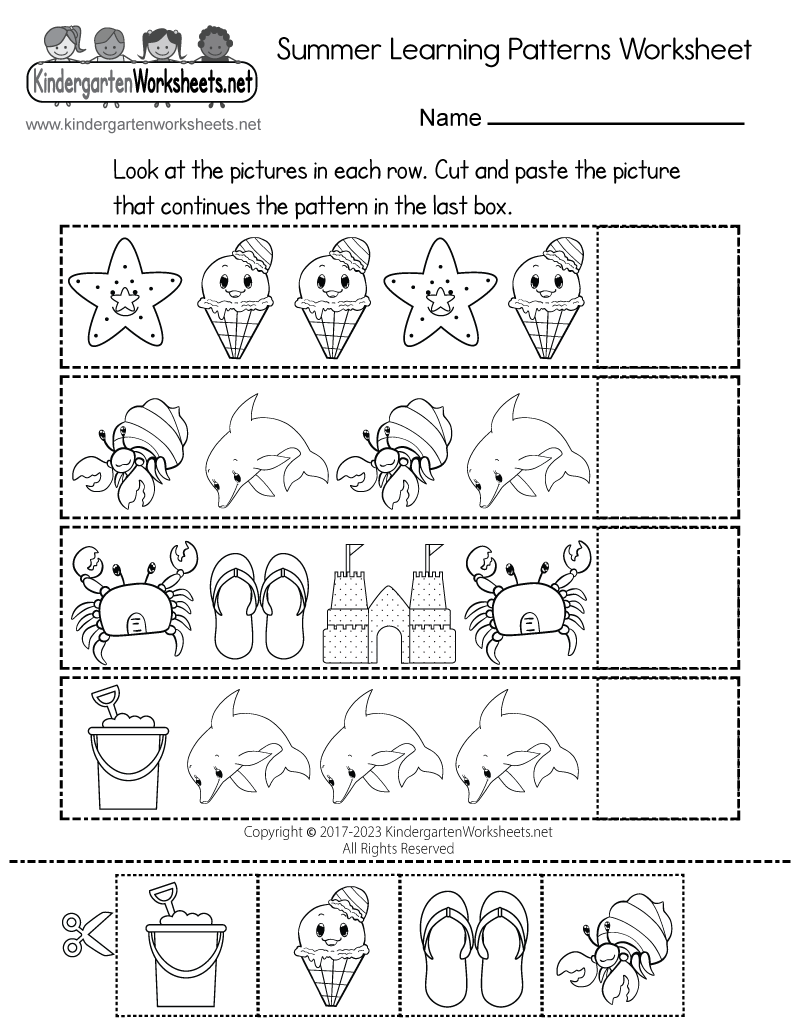 Summer Learning Patterns Worksheet Free Printable Digital PDF