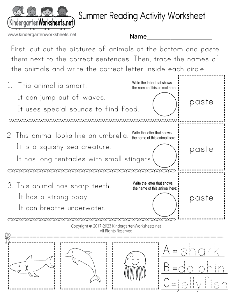 Summer Reading Activity Worksheet Free Printable Digital PDF