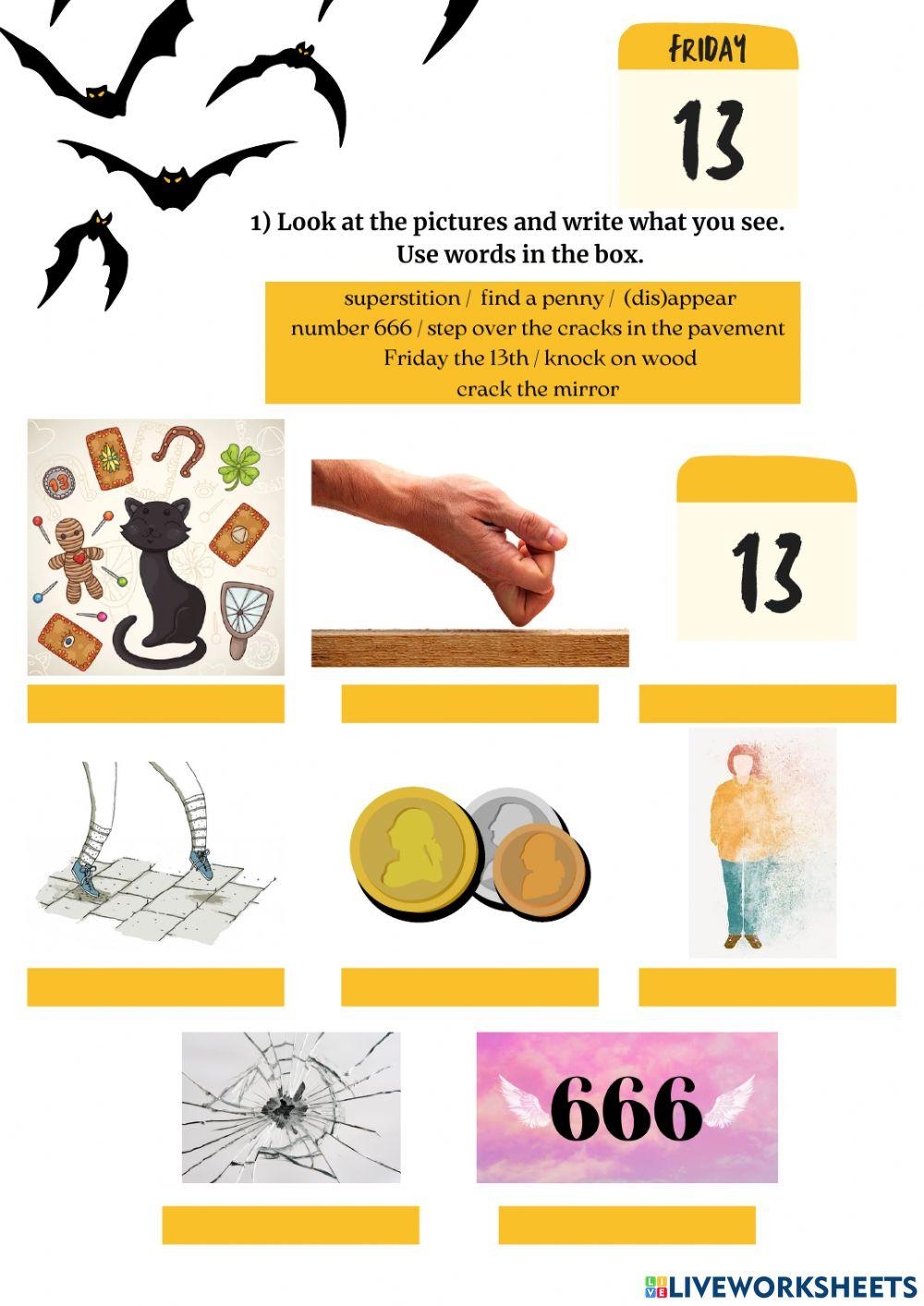 Superstitions Friday 13th Worksheet Worksheets Library