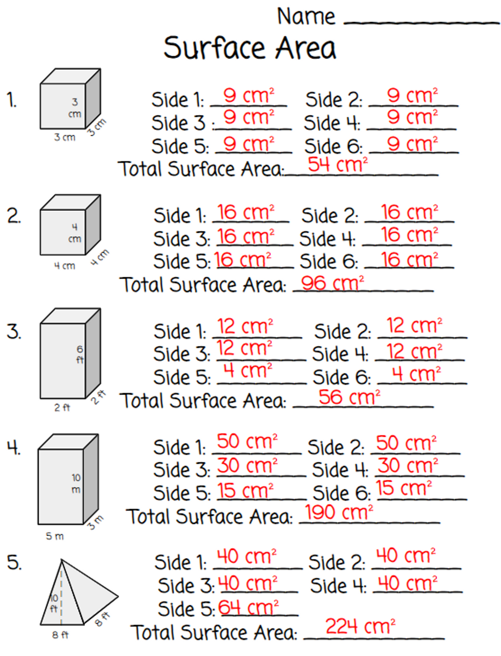 Surface Area Digital And Printable Worksheets Library Surface Area Digital And Printable Worksheets Library
