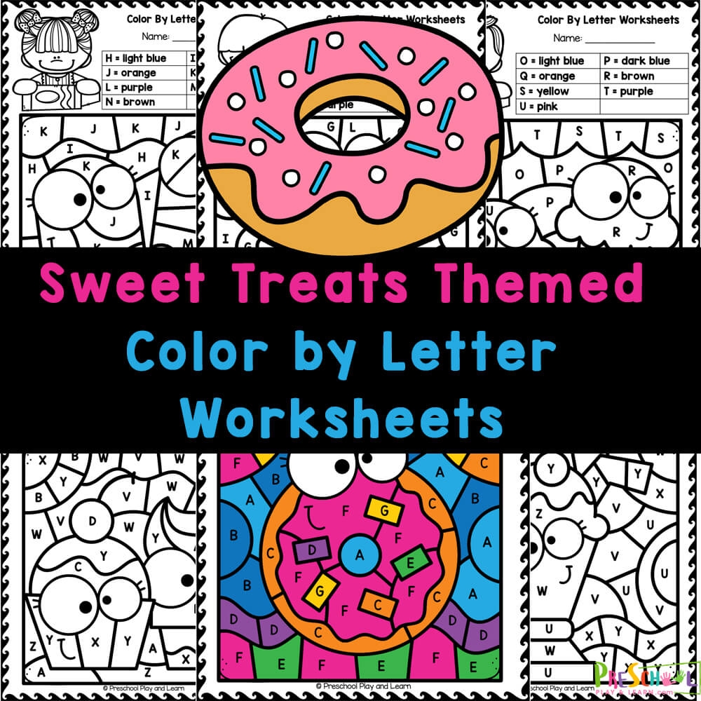 Sweet Treats Color By Alphabet Letter Worksheets For Preschoolers FREE