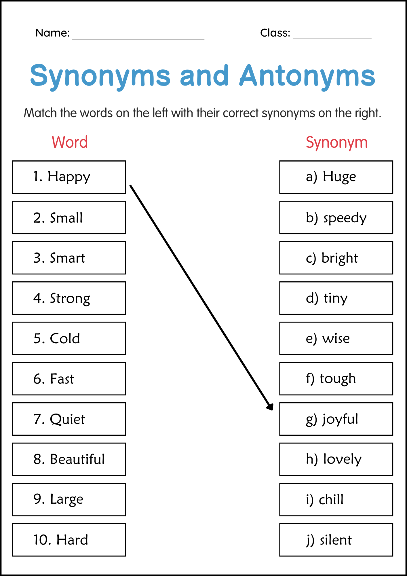 FREE Antonyms And Synonyms Worksheets