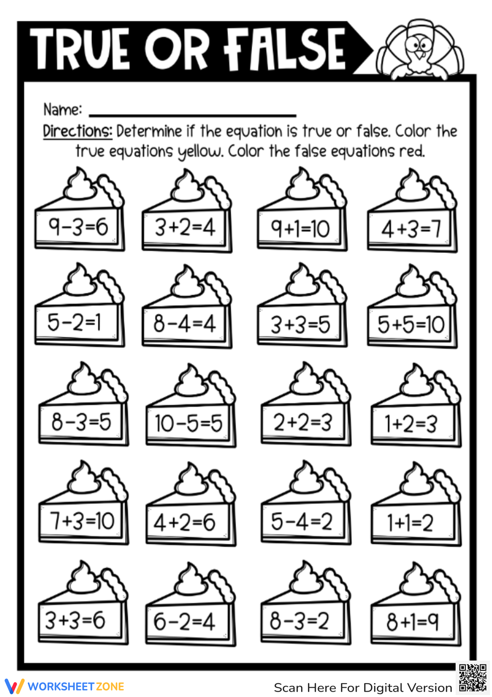 Thanksgiving Math Worksheets Printable