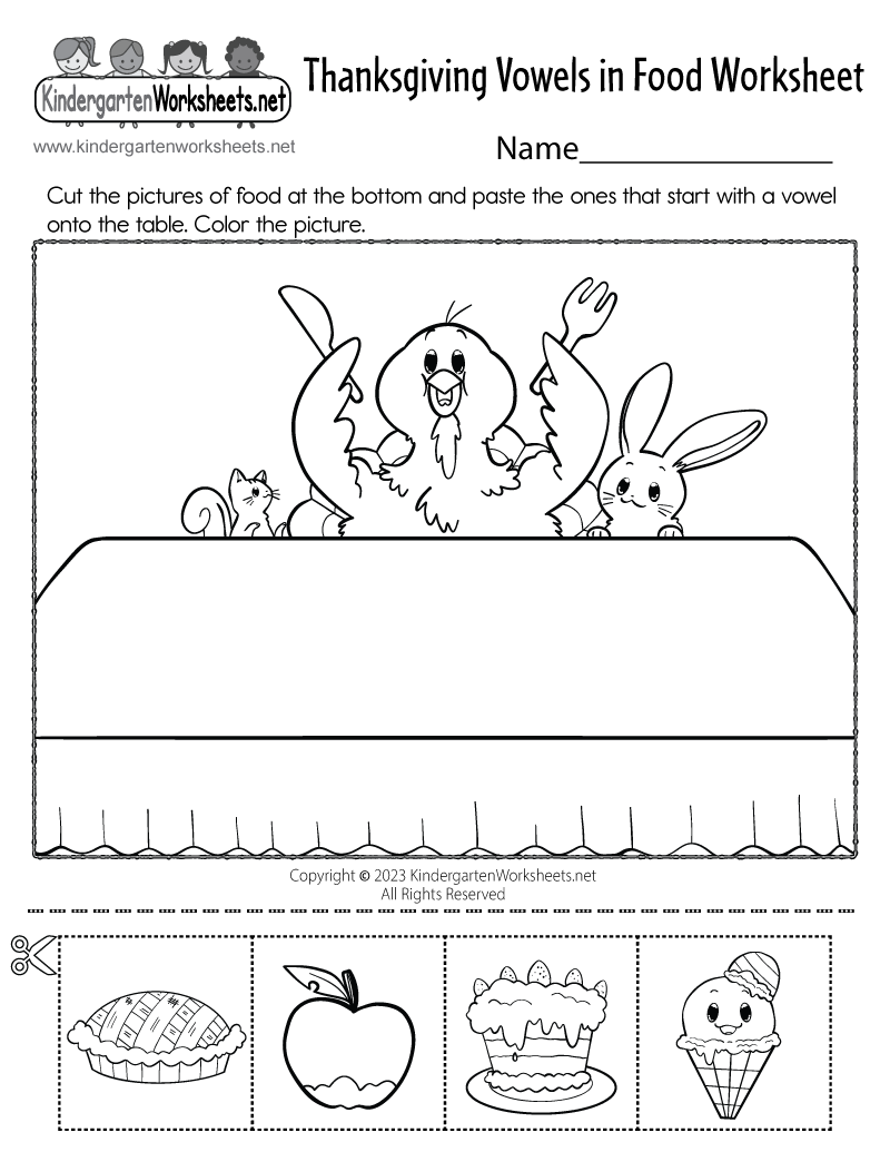 Thanksgiving Vowels In Food Worksheet Free Printable Digital PDF