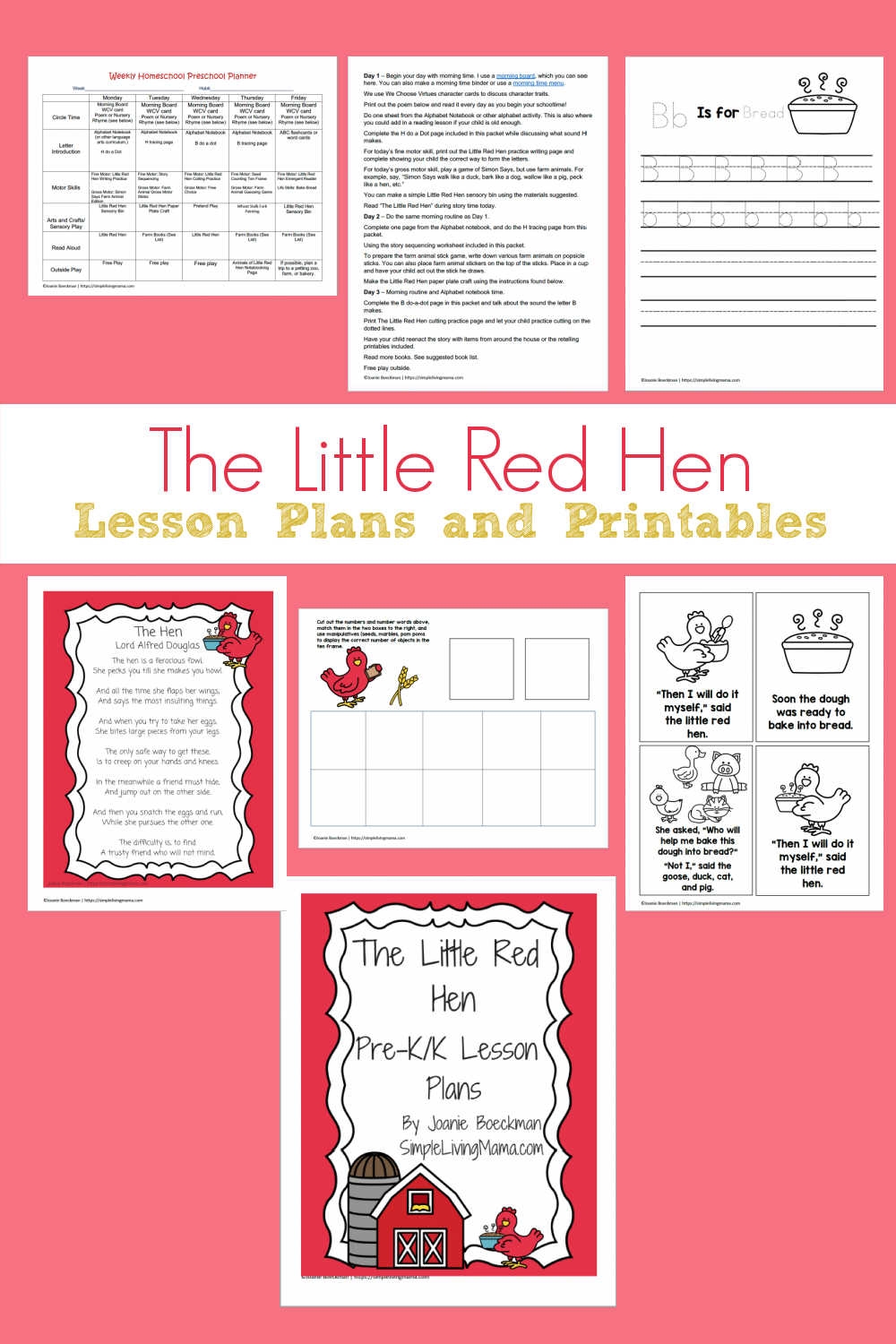 The Little Red Hen Printable Activities For Preschool Simple Living Mama