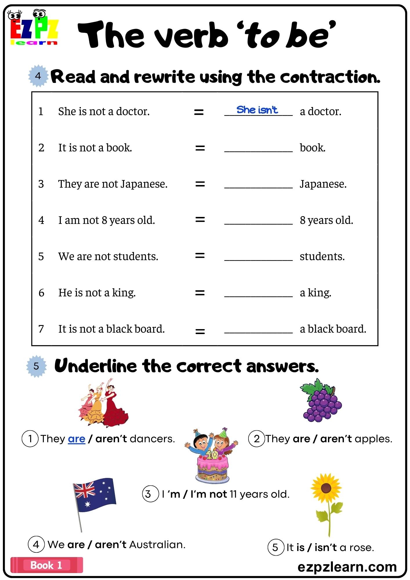 Free Verbs Worksheets Printable Action Linking Irregular Verb Practice