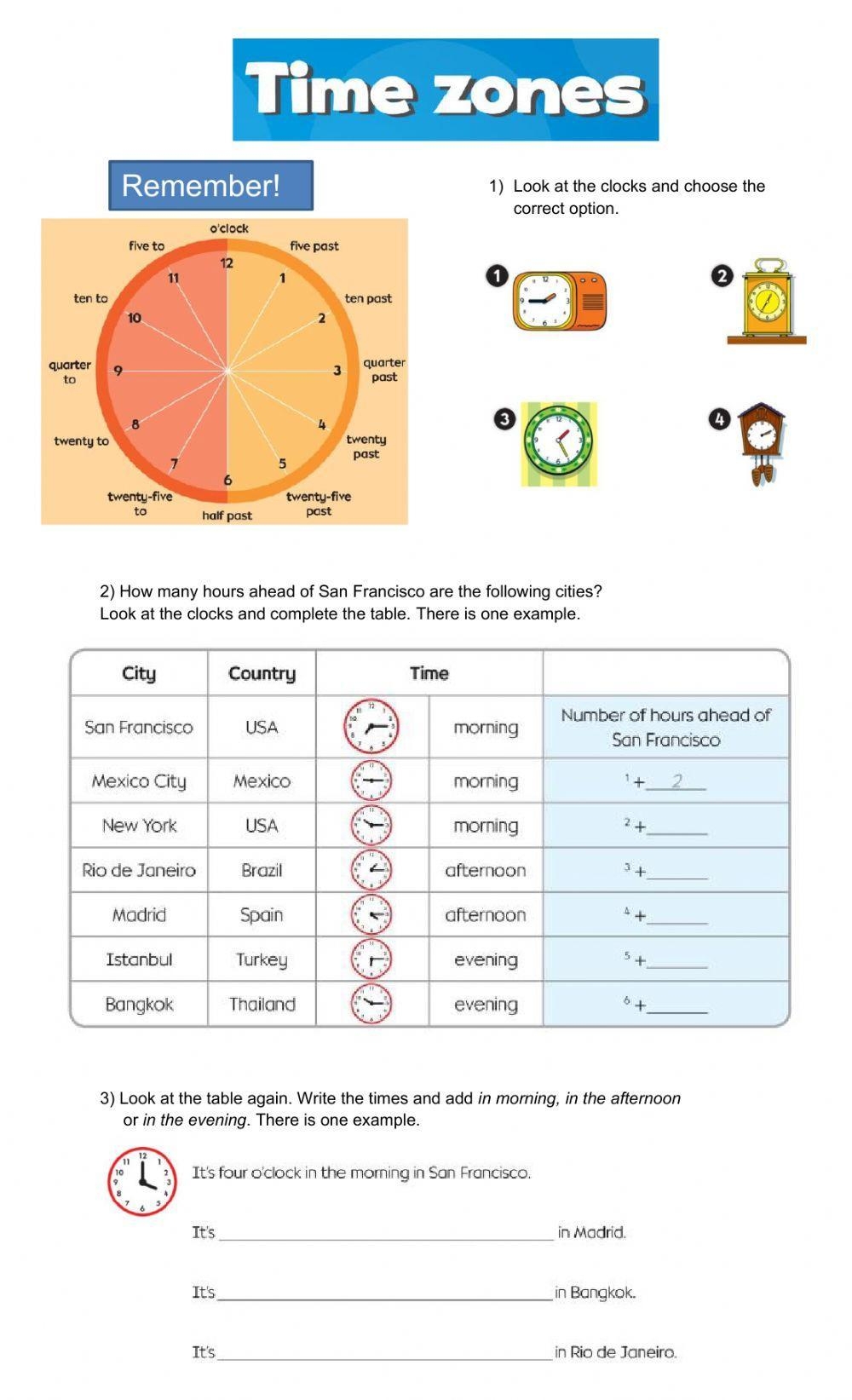 Time Zone Worksheet Learn To Calculate Time Differences With Ease Worksheets Library