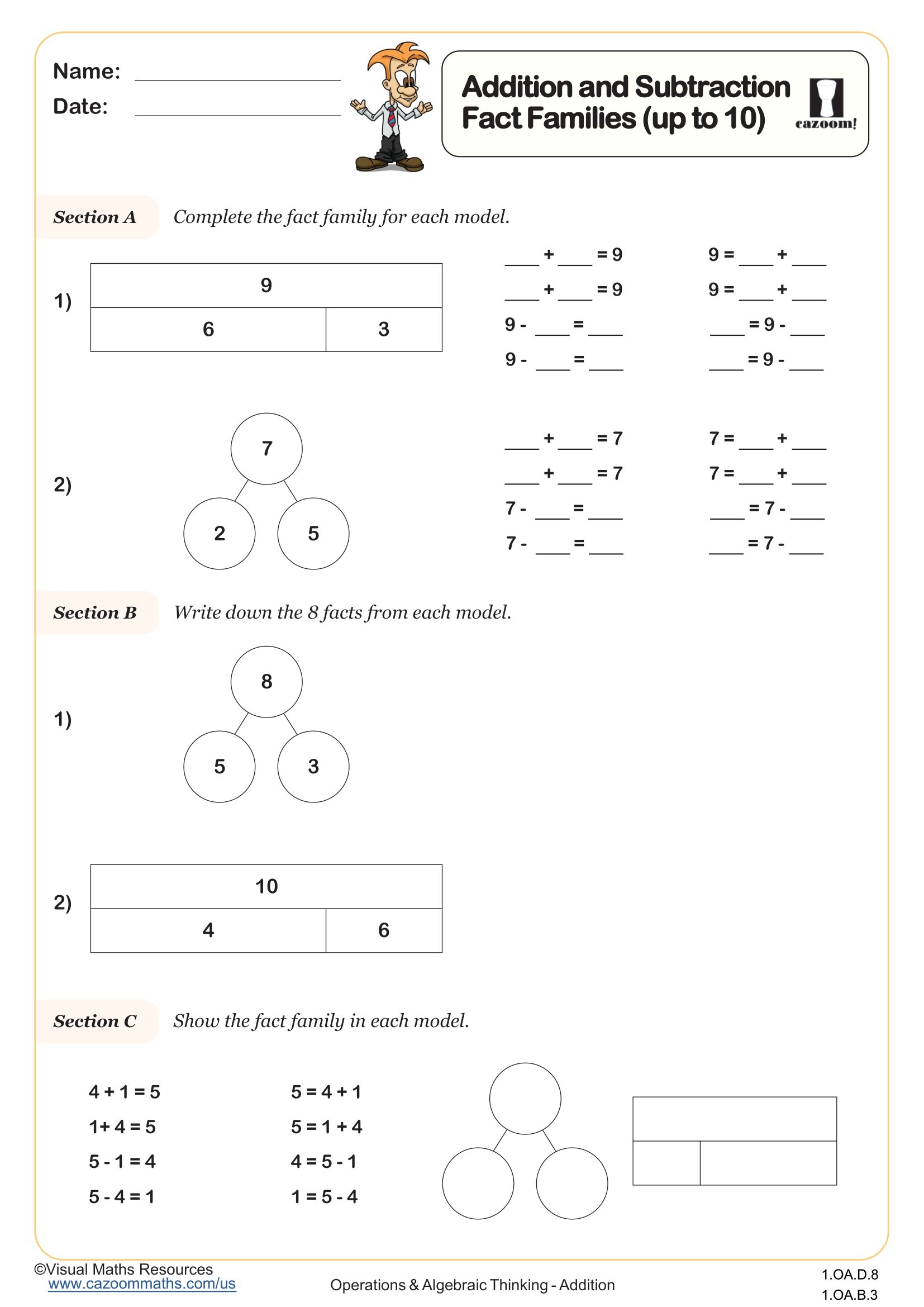 Title Worksheet Sep Printable 1st Grade Operations And Algebraic Thinking Worksheet Cazoom Math