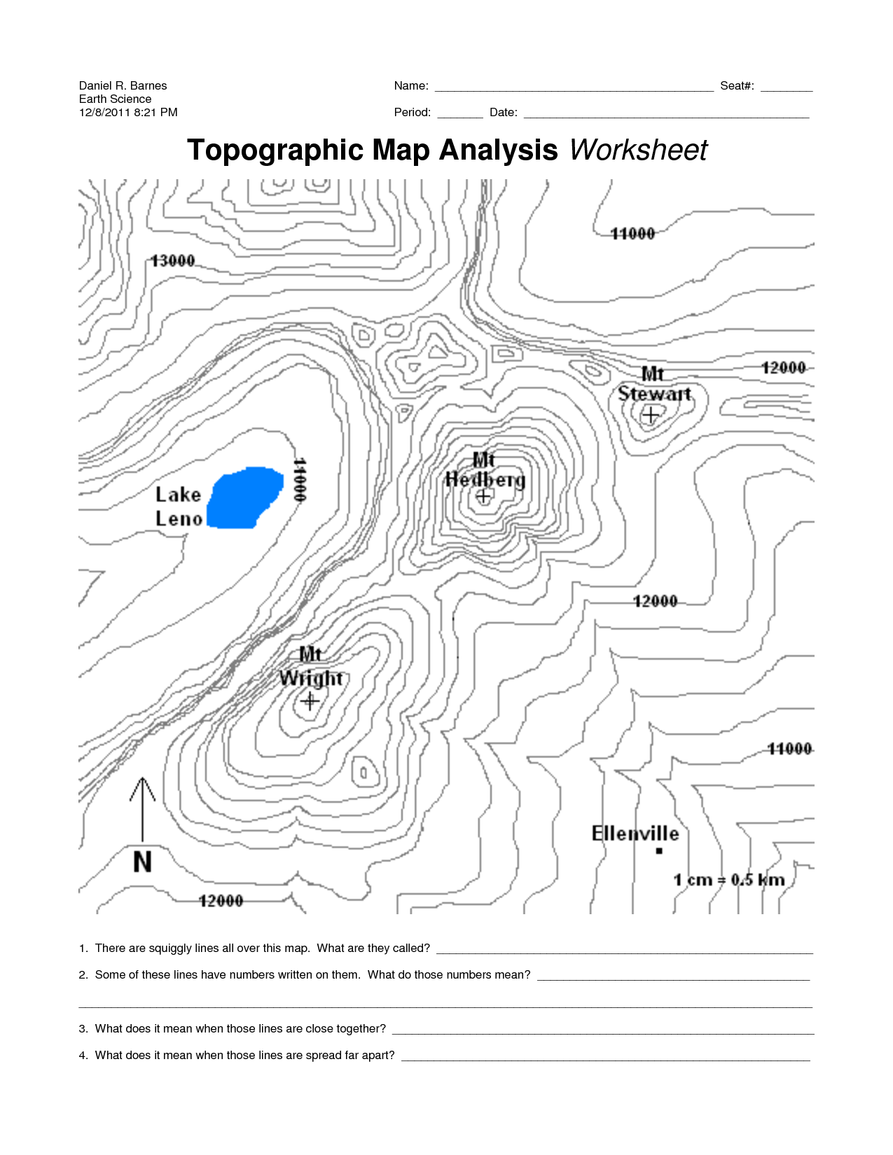 Topographic Map Worksheets 10 Free PDF Printables Printablee Worksheets Library