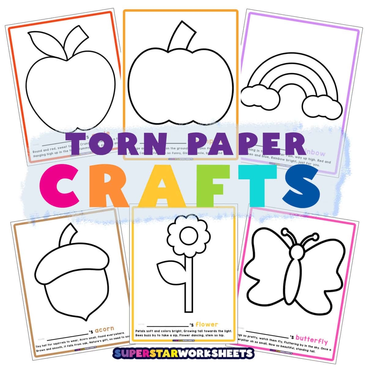 Torn Paper Crafts Superstar Worksheets