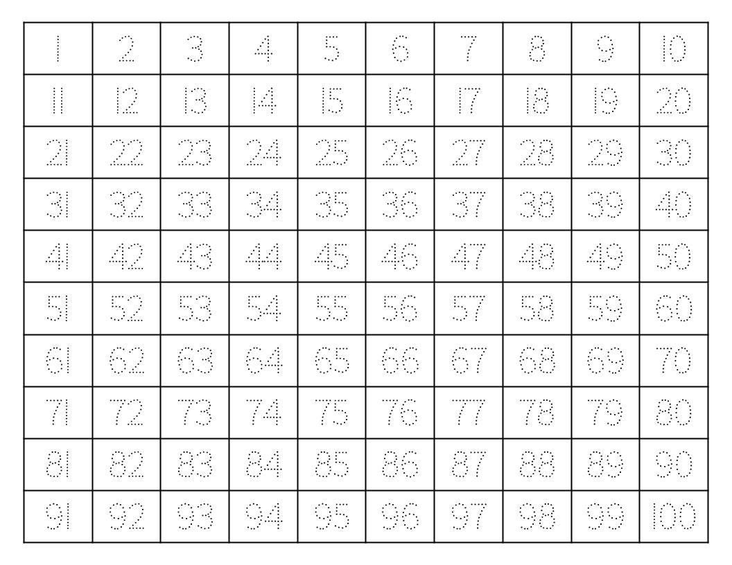 Traceable 100 Chart 11 Free PDF Printables Printablee