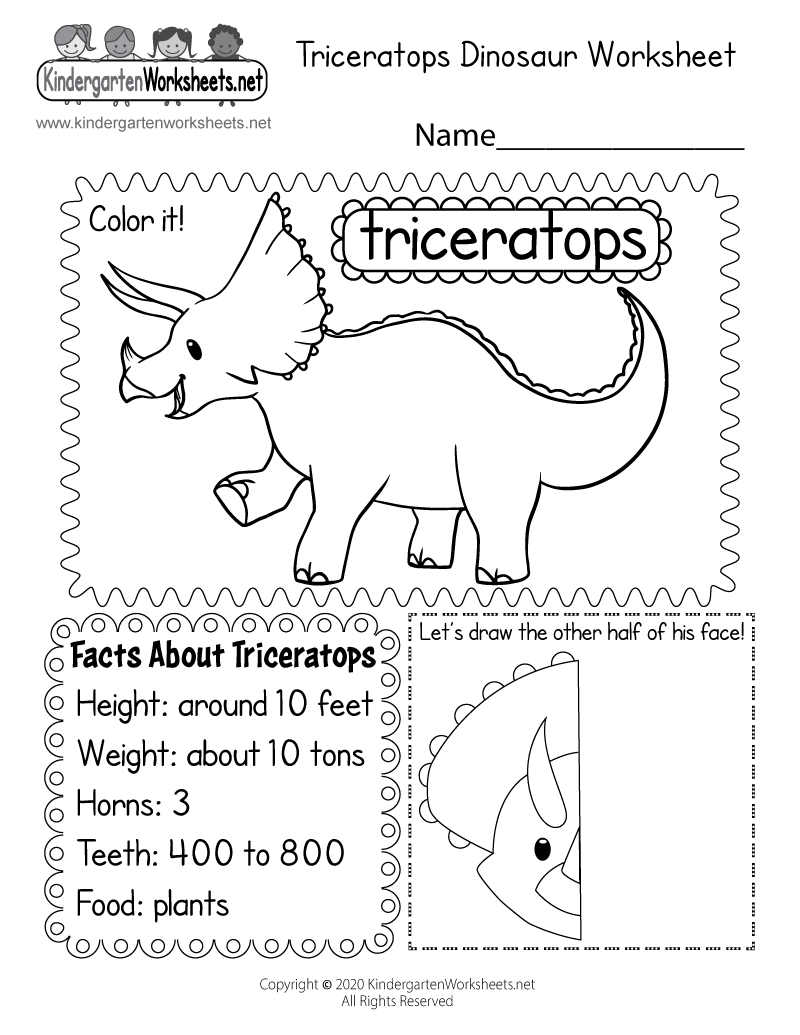 Triceratops Dinosaur Worksheet Free Printable Digital PDF Triceratops Dinosaur Worksheet Free Printable Digital PDF