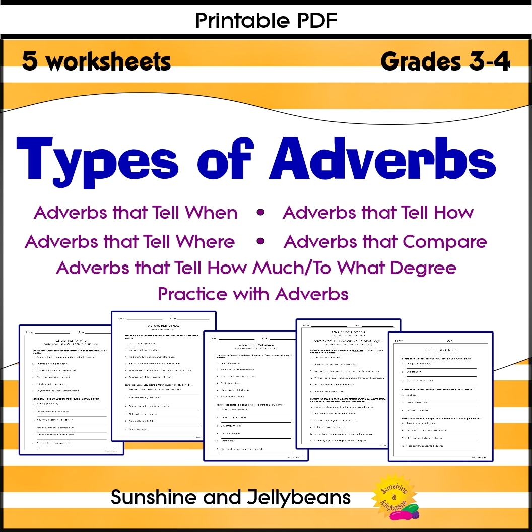 Types Of Adverbs Where When How 5 Practice Worksheets Grades 3 4 Made By Teachers Types Of Adverbs Where When How 5 Practice Worksheets Grades 3 4 Made By Teachers