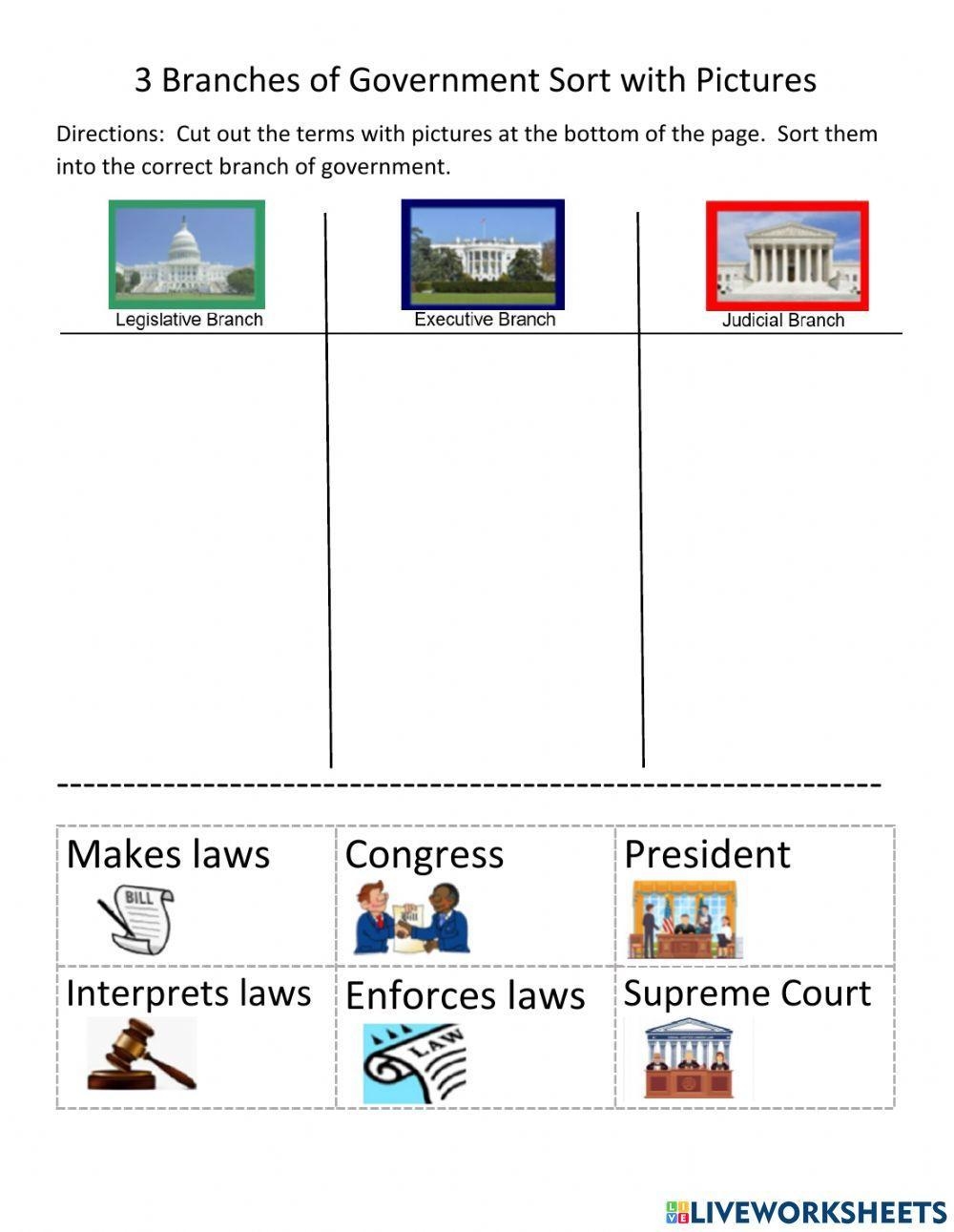 Unit 4B Three Branches Of Government Sort W Pictures Worksheet Worksheets Library Unit 4B Three Branches Of Government Sort W Pictures Worksheet Worksheets Library