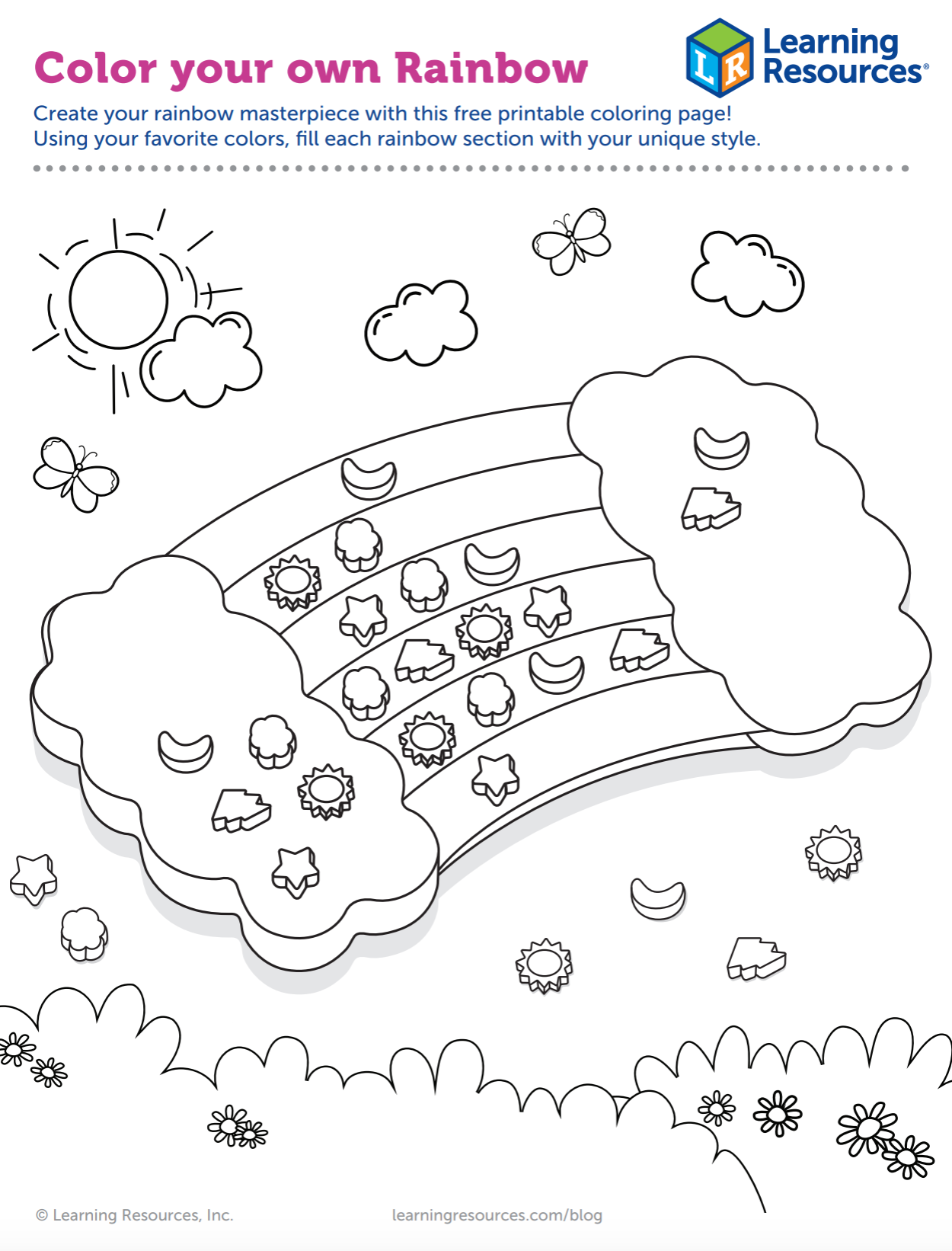 Unleash Your Child S Creativity With Learning Resources Color Your Own Rainbow Printable