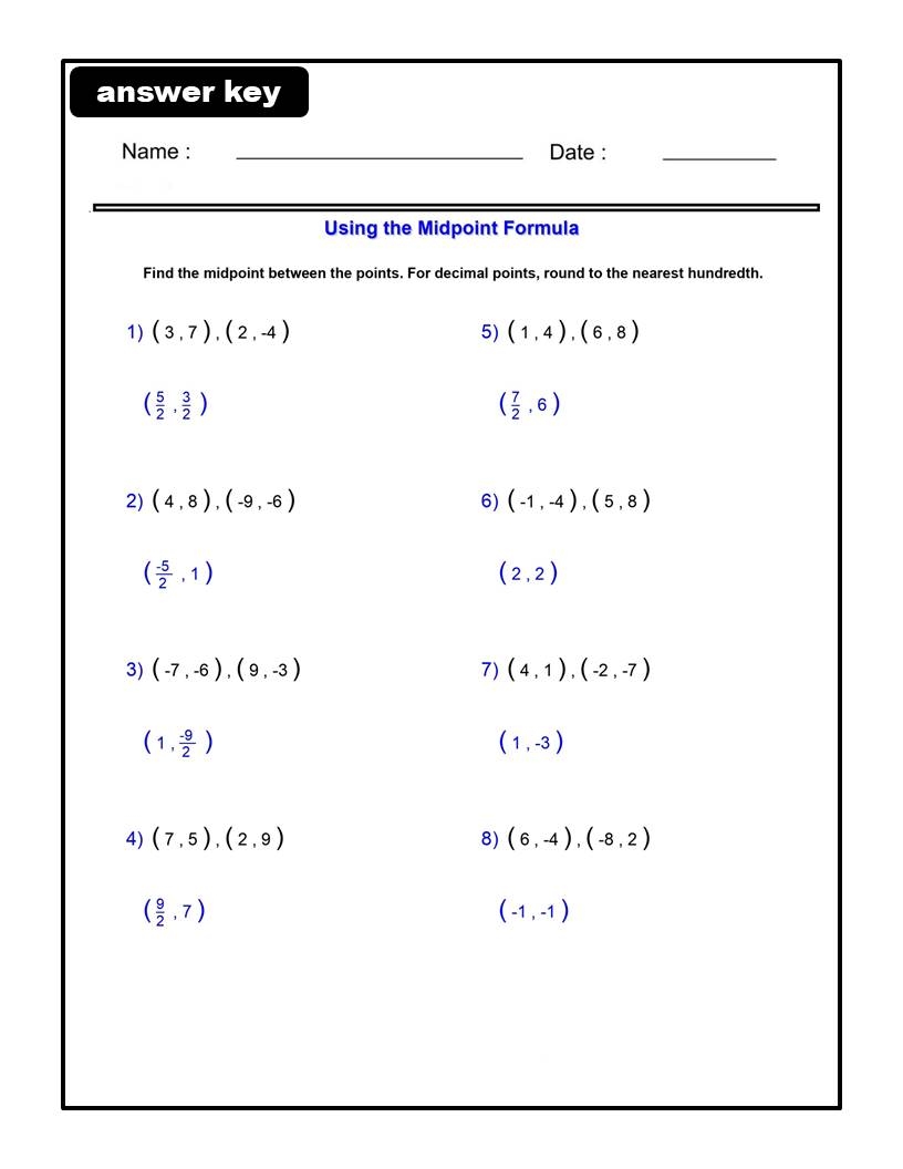 Using The Midpoint Formula Worksheets Algebra 1 Radical Expressions Made By Teachers