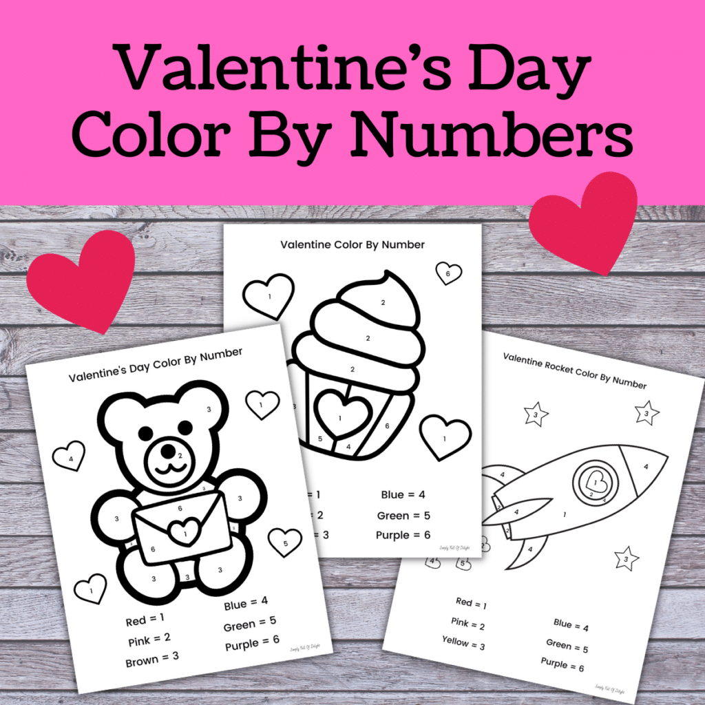 Valentine Color By Number Worksheets Free Printable