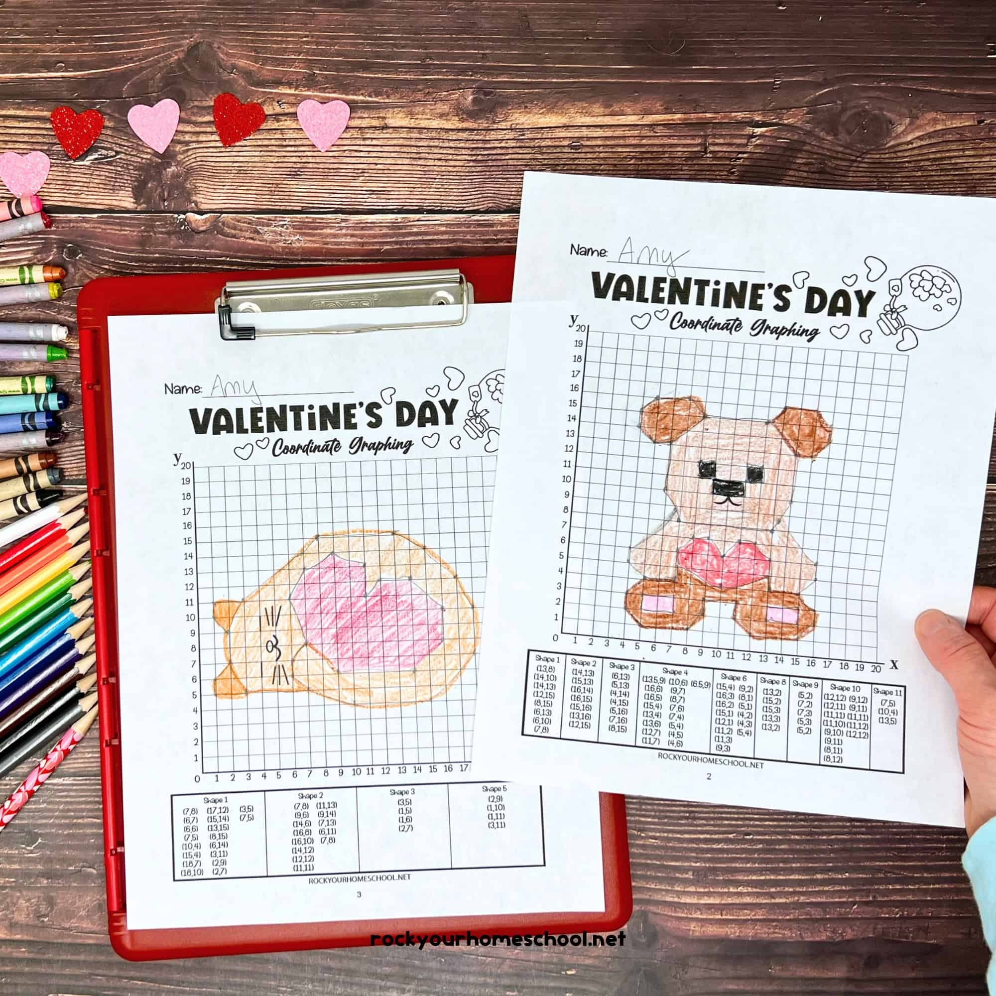 Valentine S Day Coordinate Graphing Worksheets Free Set Rock Your Homeschool