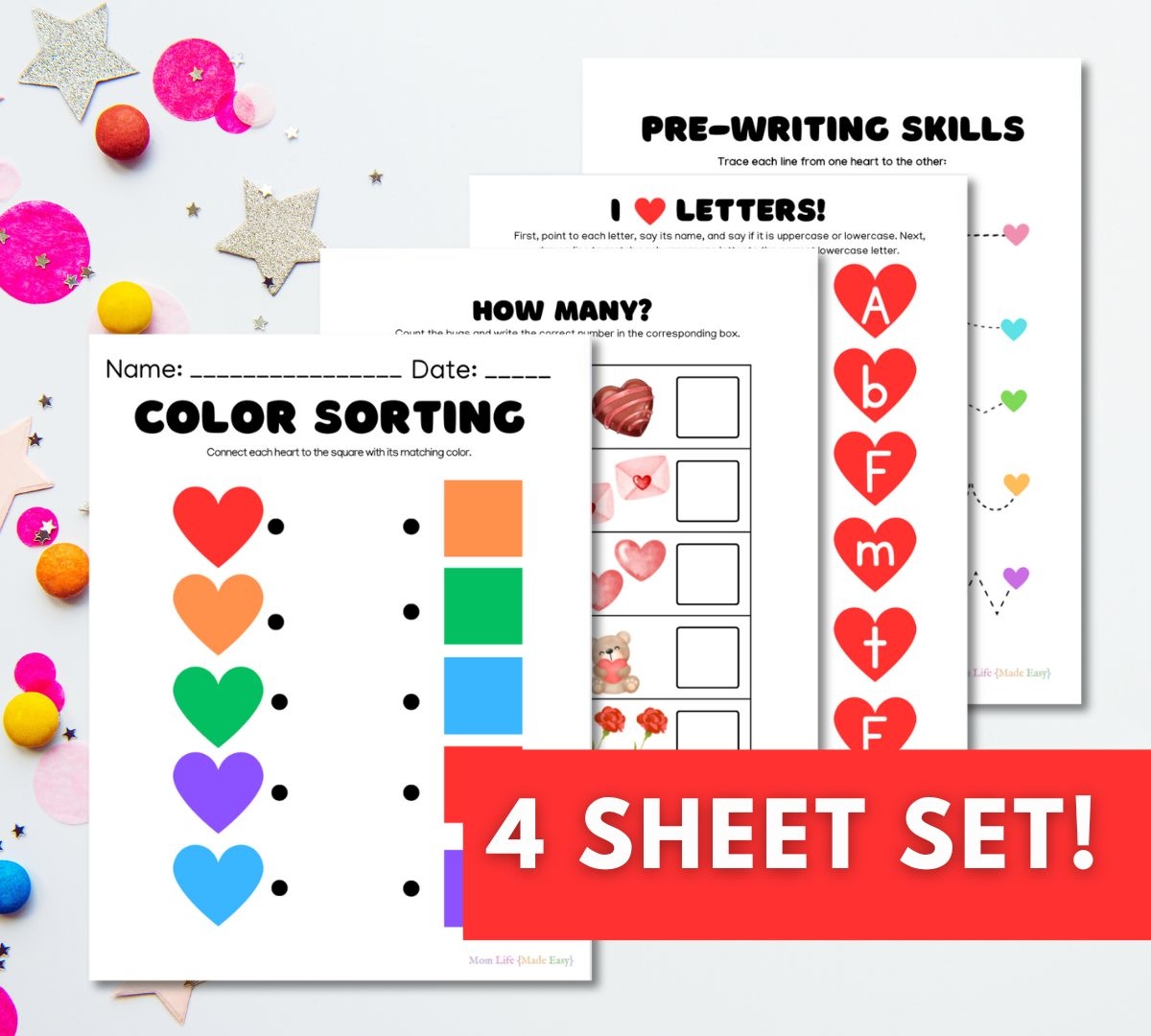 Valentine Trace Cut Printables Creative Preschool Resources