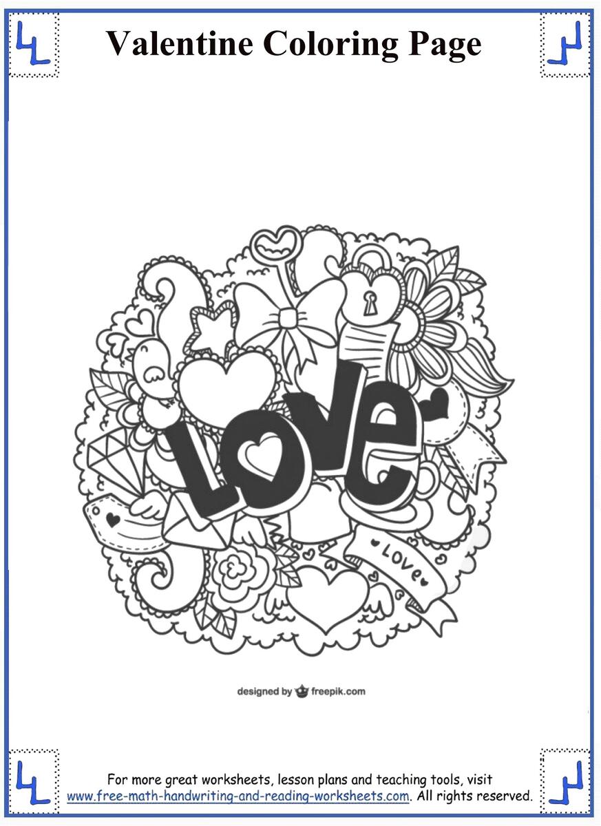 Valentines Day Coloring Pages Free Valentines Day Color By Number Printables PDF