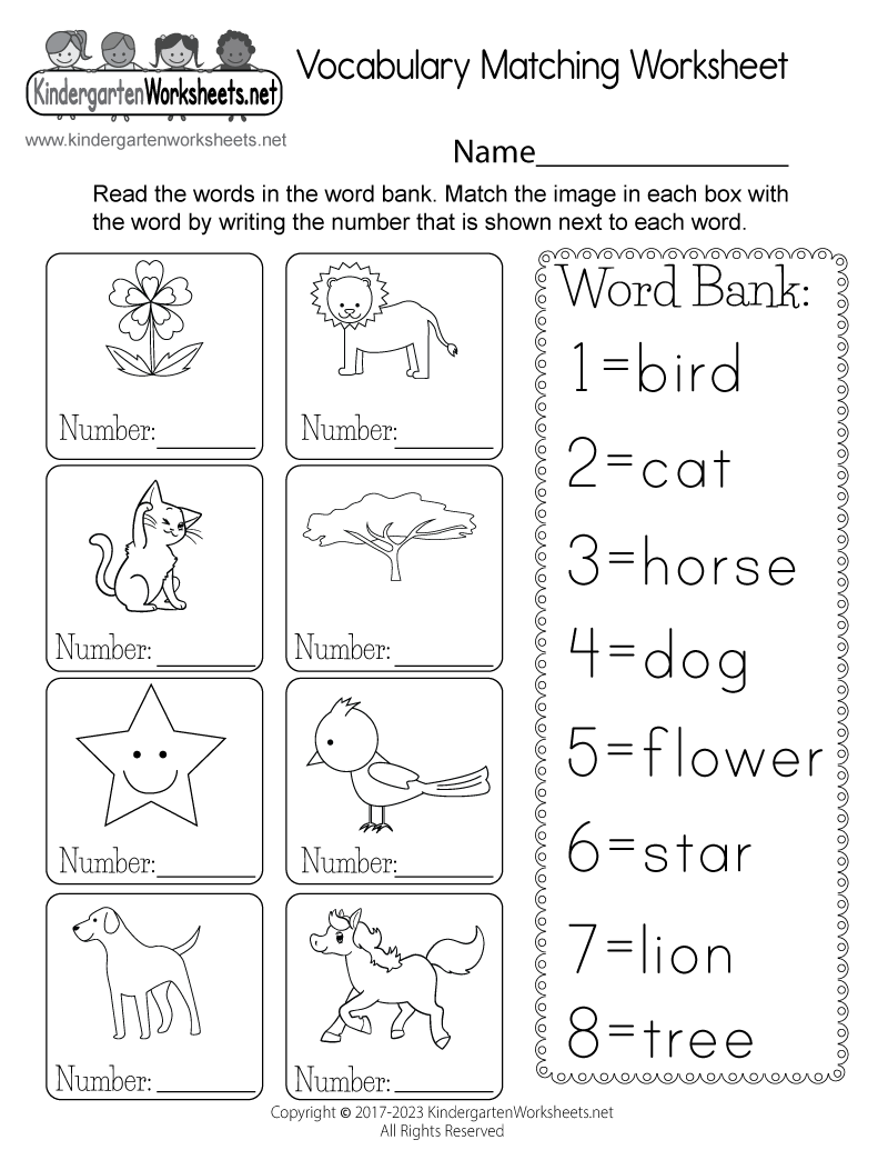 Vocabulary Matching Worksheet Free Printable Digital PDF Vocabulary Matching Worksheet Free Printable Digital PDF
