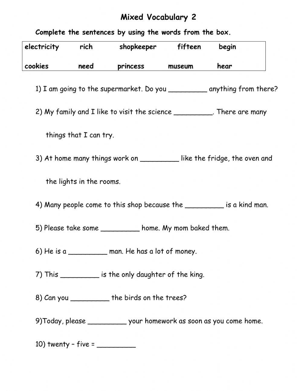 Vocabulary Online Exercise For Grade 6 Worksheets Library Vocabulary Worksheets Printable Word Lists Vocabulary Practice