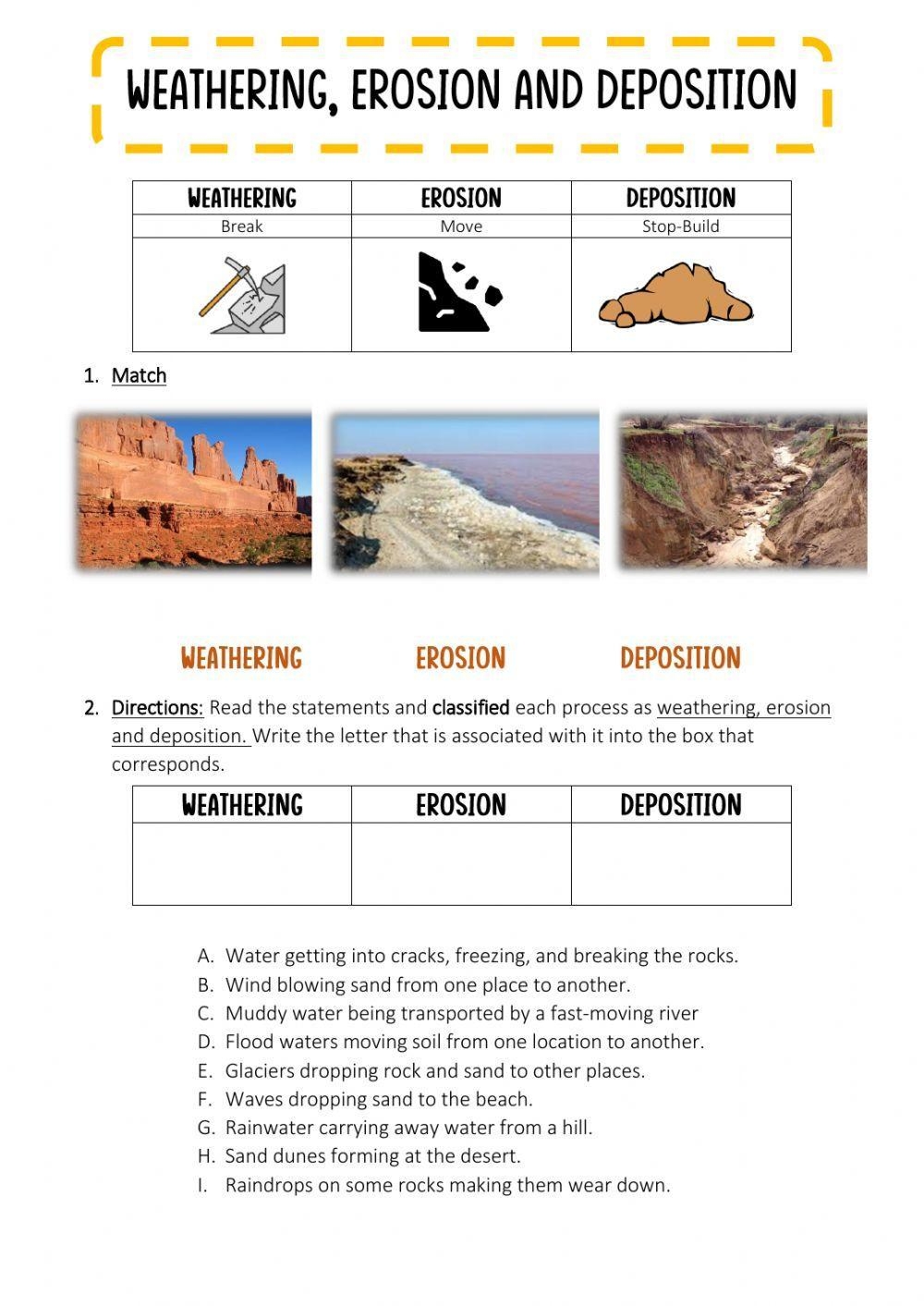 Weathering Erosion And Deposition Worksheet Worksheets Library Weathering Erosion And Deposition Worksheet Worksheets Library