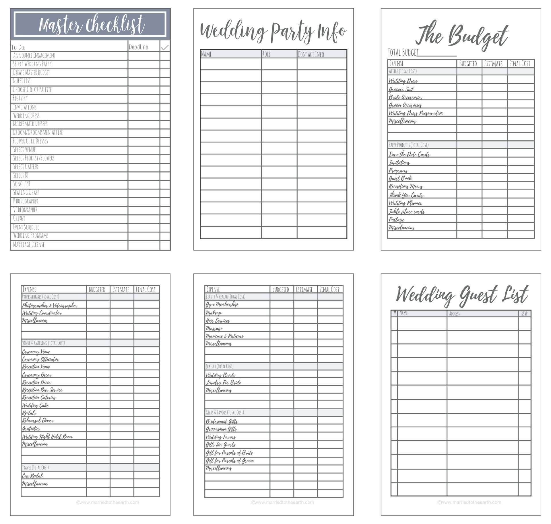 Wedding Planning 10 Free PDF Printables Printablee Worksheets Library