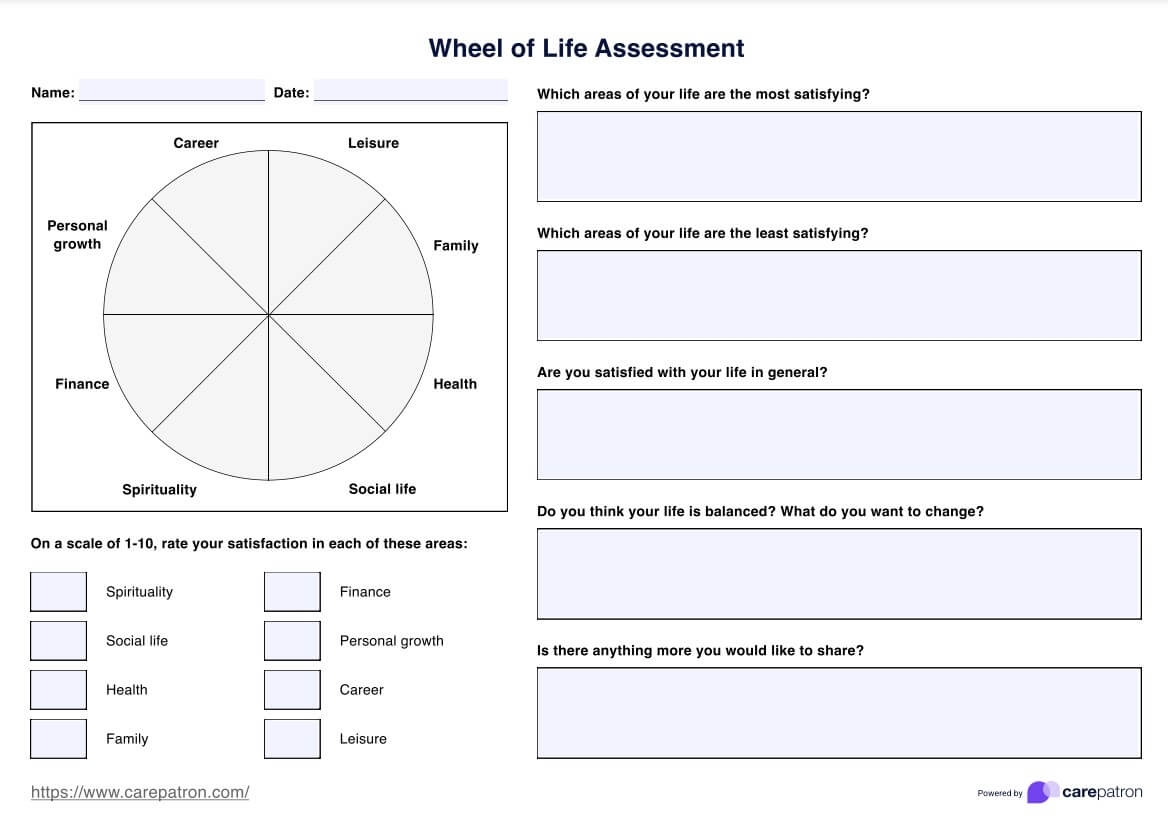 Wheel Of Life Assessment Create A Life Balance Wheel Online