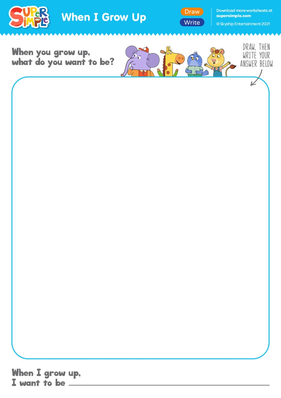Printable When I Grow Up Worksheets Download