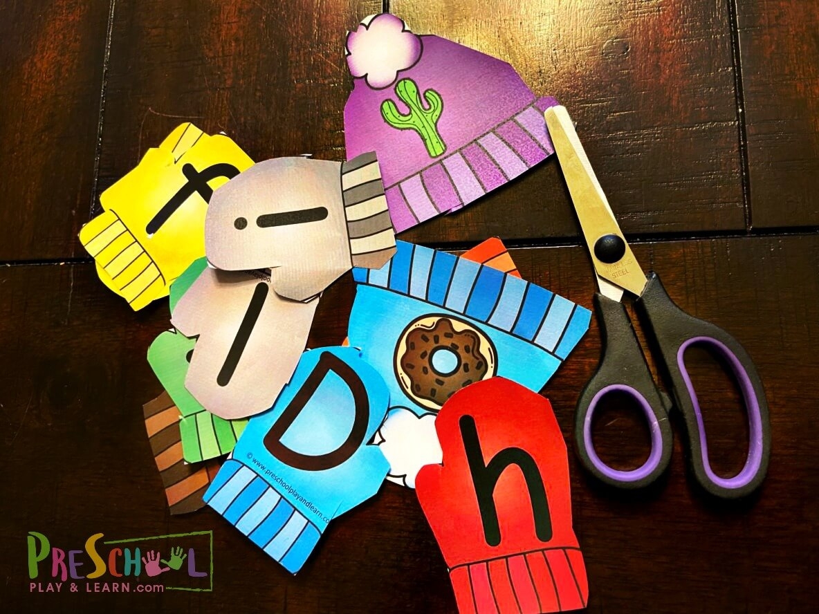 Winter Mitten Letter Matching Printable Activity For Preschool Winter Mitten Letter Matching Printable Activity For Preschool