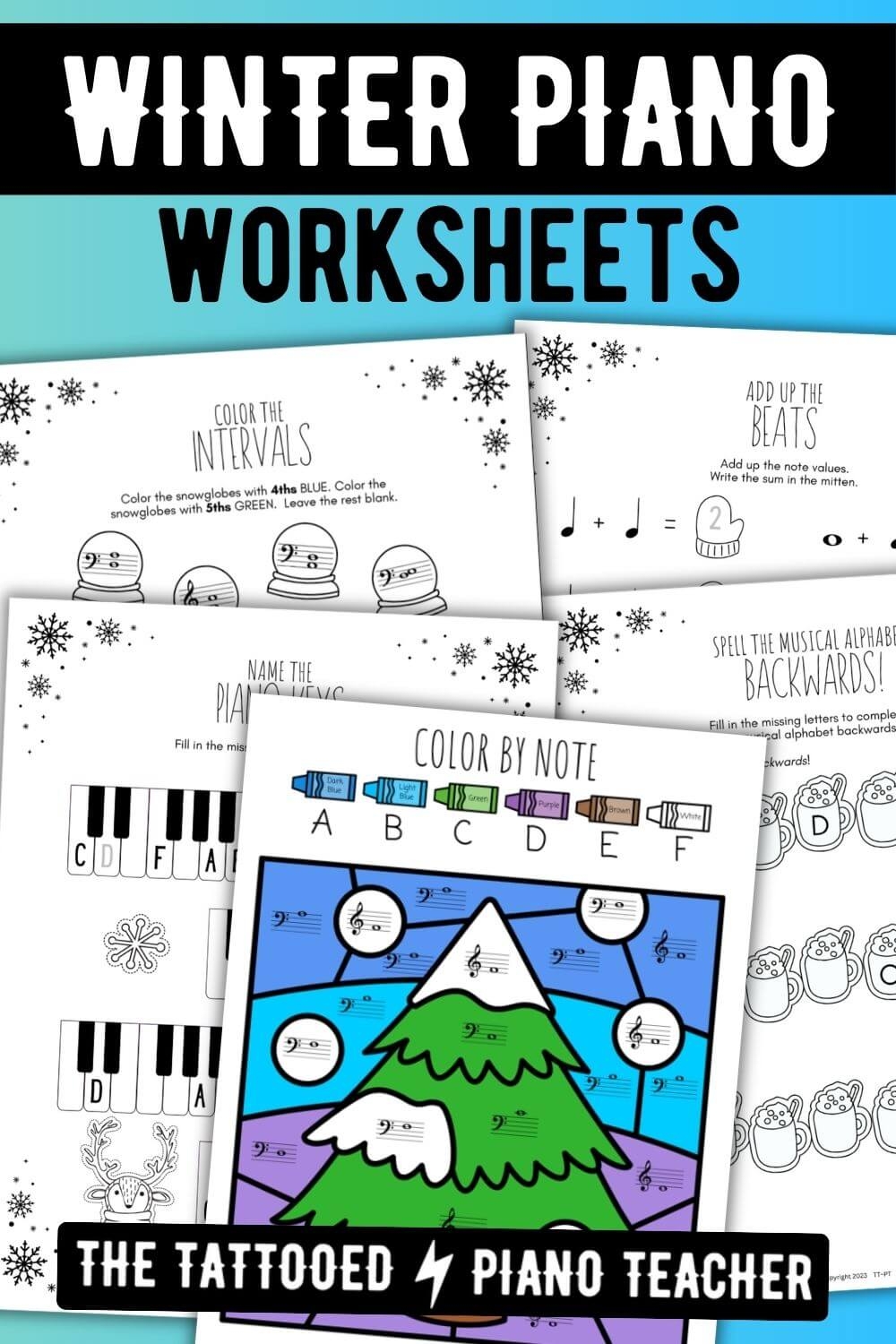 Winter Piano Worksheets 10 Fun Music Theory Packs For Your Students Free Coloring Page The Tattooed Piano Teacher