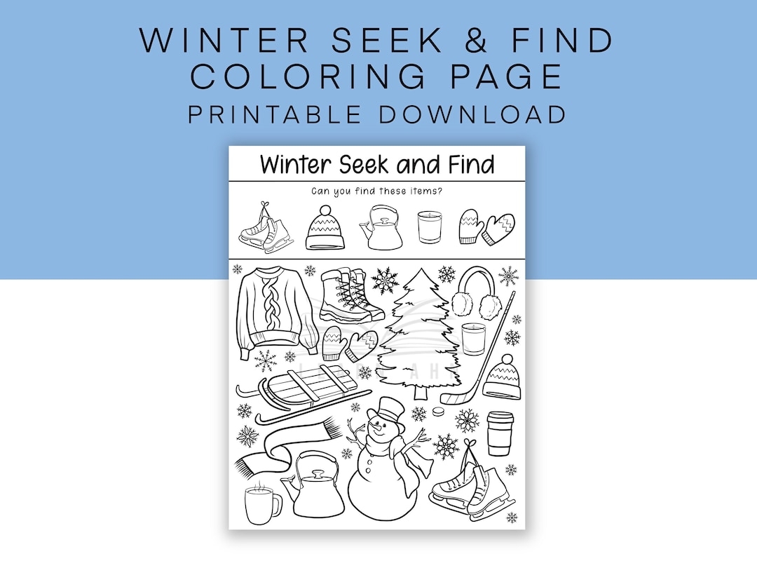 Winter Seek And Find Printable Coloring Page Snow I Spy Activity Sheet Wintertime Puzzle For Kids Holiday Digital Download Activity Etsy Winter Seek And Find Printable Coloring Page Snow I Spy Activity Sheet Wintertime Puzzle For Kids Holiday Digital Download Activity Etsy