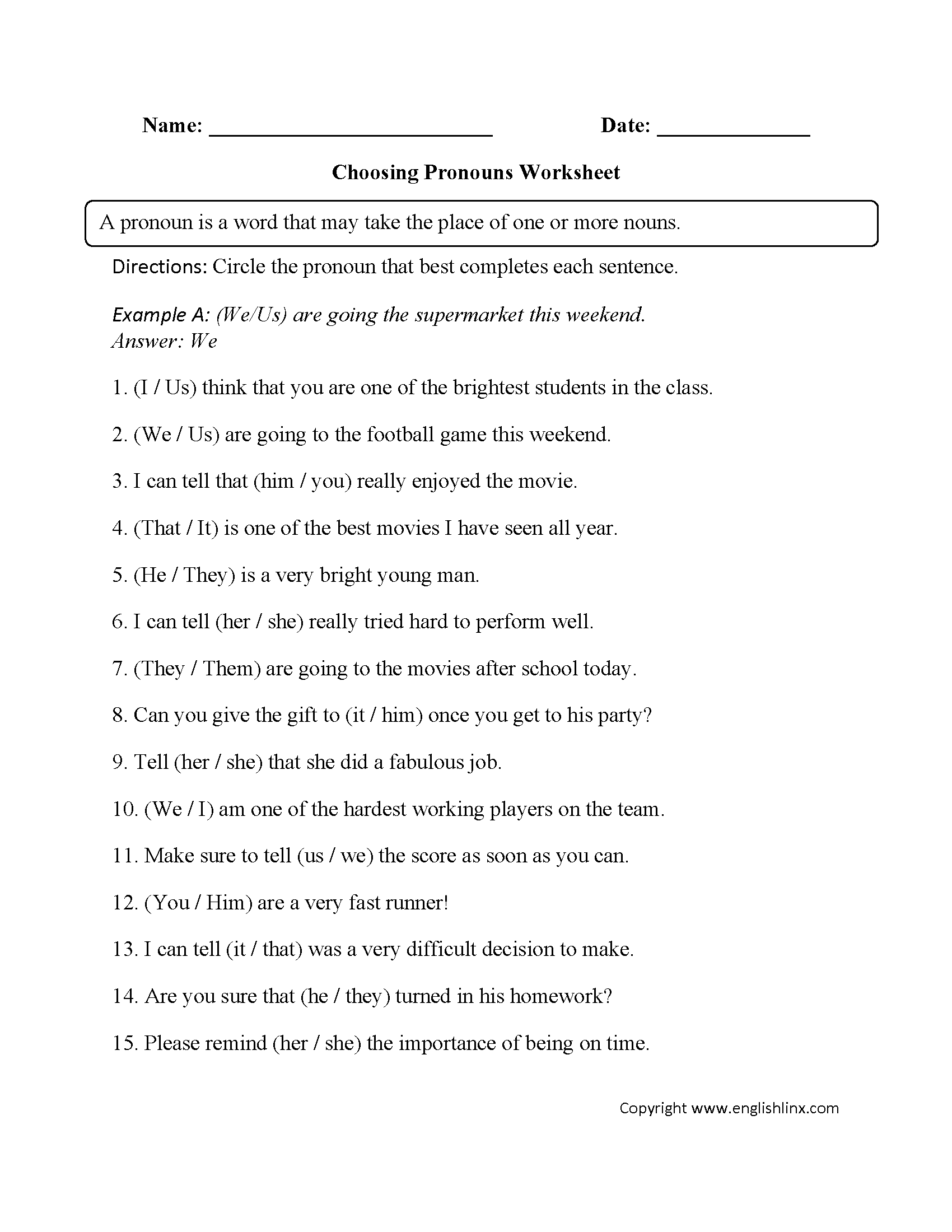 Word Usage Worksheets Pronoun Agreement Worksheets Word Usage Worksheets Pronoun Agreement Worksheets